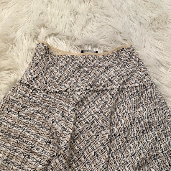 Lafayette 148 A-Line Flounce Skirt Beige Tweed - Picture 3 of 12